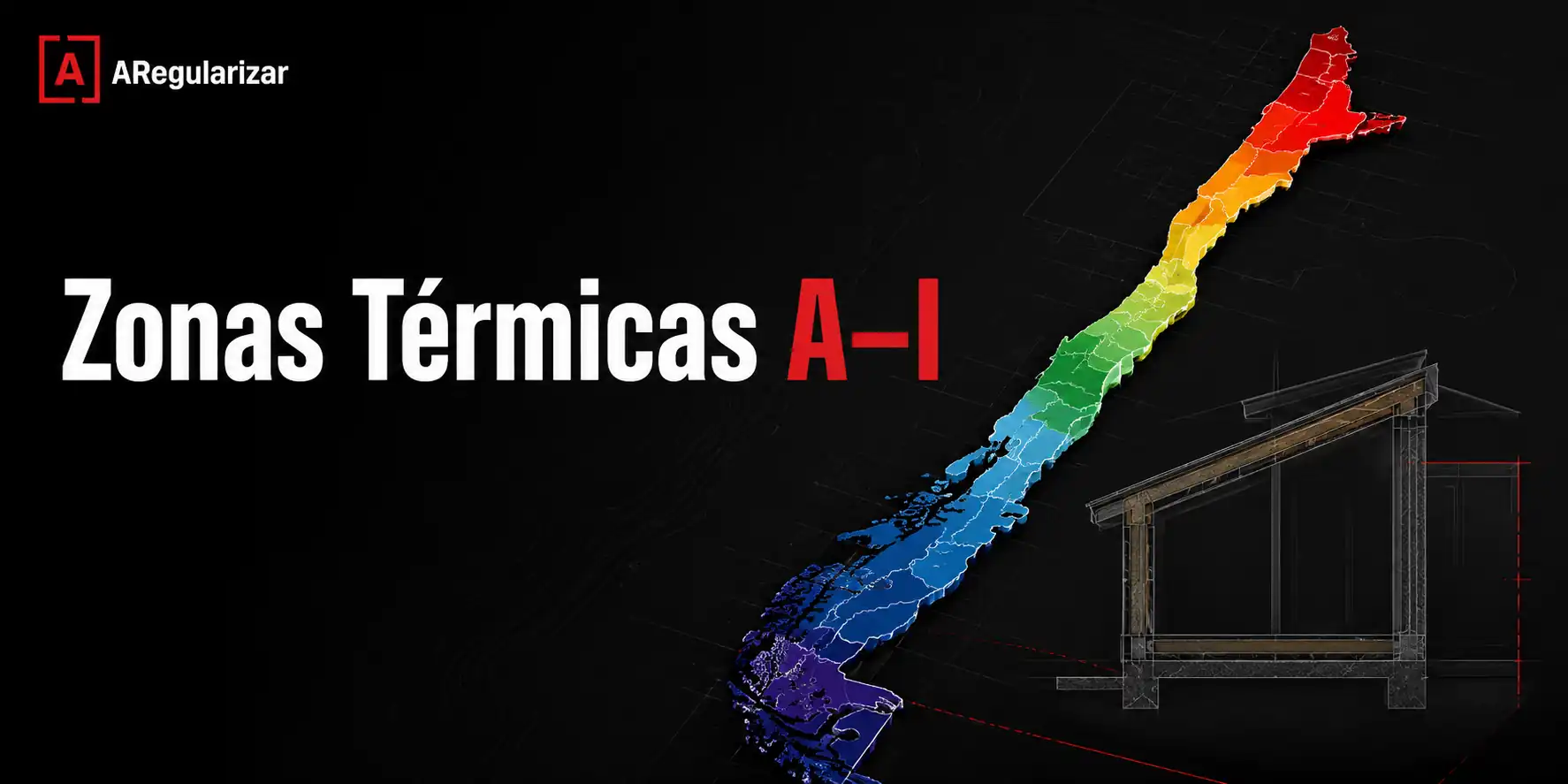 Mapa de zonificación térmica de Chile con zonas A a I